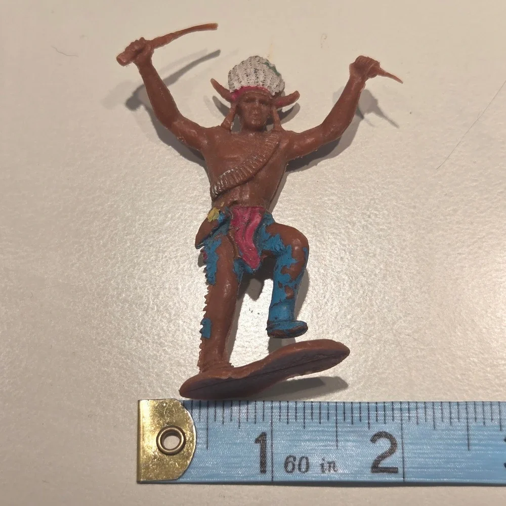 Vintage Crescent Toy Native American Warrior Figure‎ Made in England AS IS